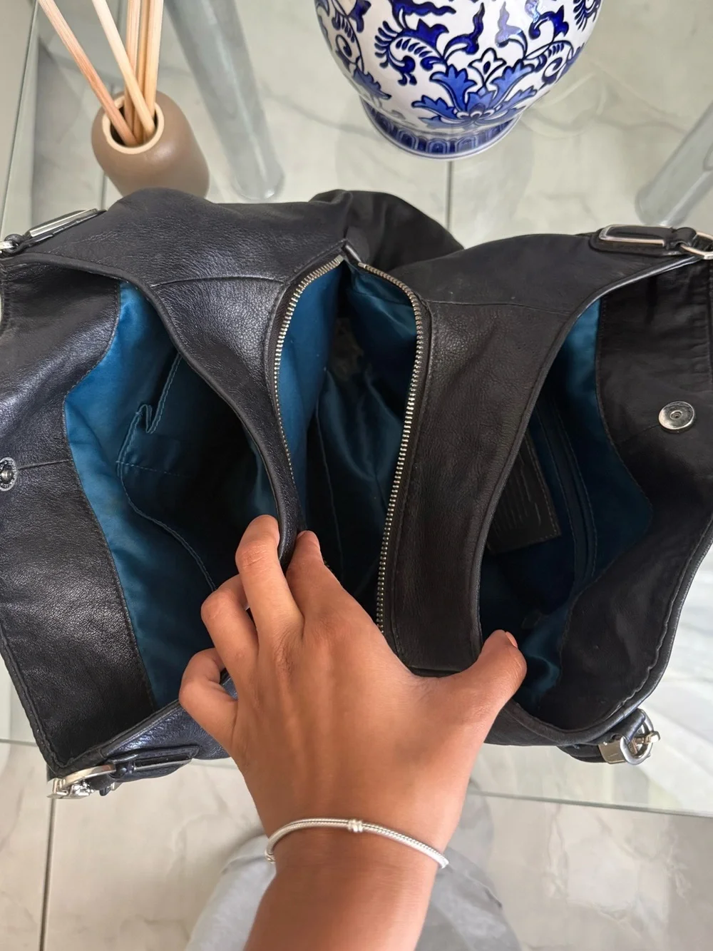 Coach Black Signature Mono Hobo Shoulder Bag